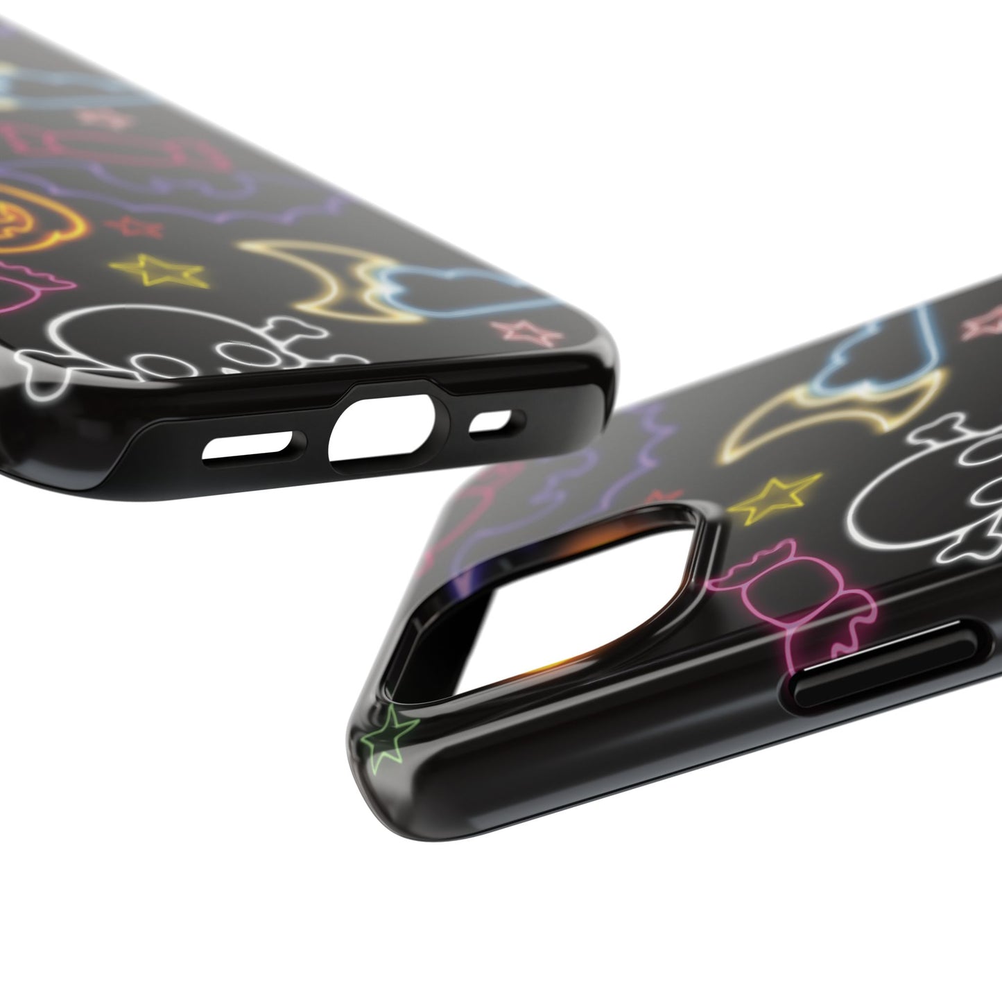 Colorful Halloween Tough Phone Case, Skull Candy Phone Cover, Edgy Mobile Shell, Spooky Gadget Accessory, Trick or Treat Gift