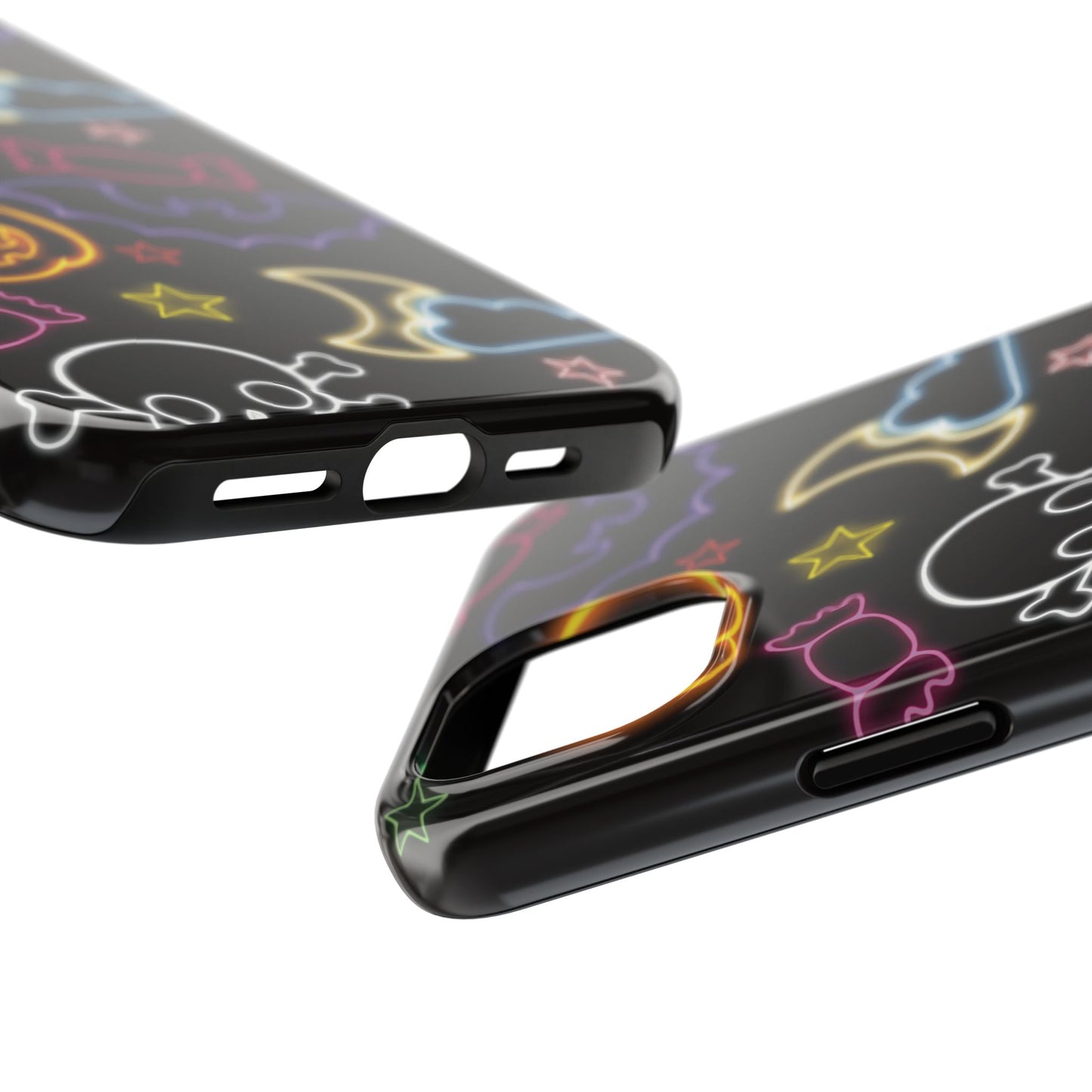 Colorful Halloween Tough Phone Case, Skull Candy Phone Cover, Edgy Mobile Shell, Spooky Gadget Accessory, Trick or Treat Gift