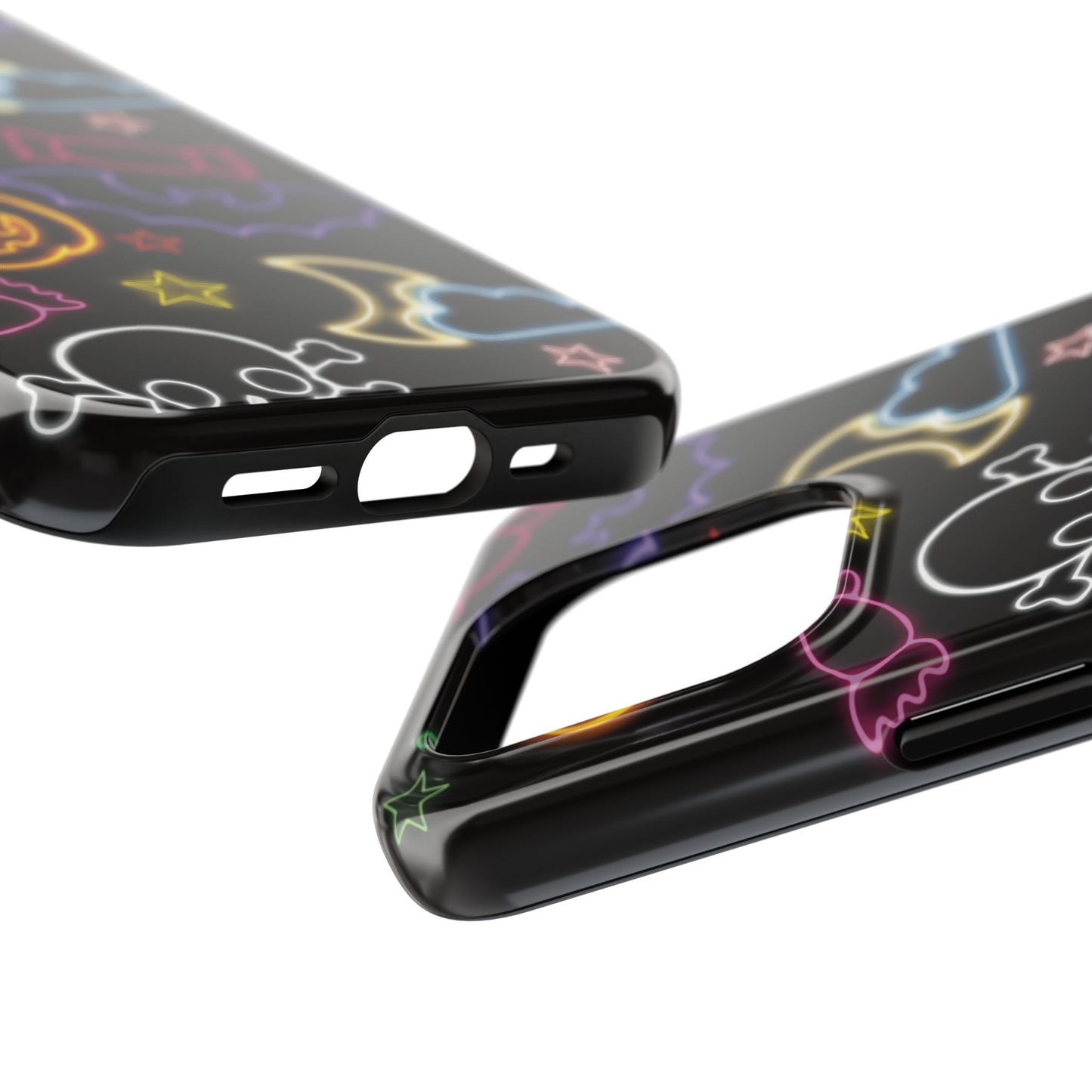 Colorful Halloween Tough Phone Case, Skull Candy Phone Cover, Edgy Mobile Shell, Spooky Gadget Accessory, Trick or Treat Gift