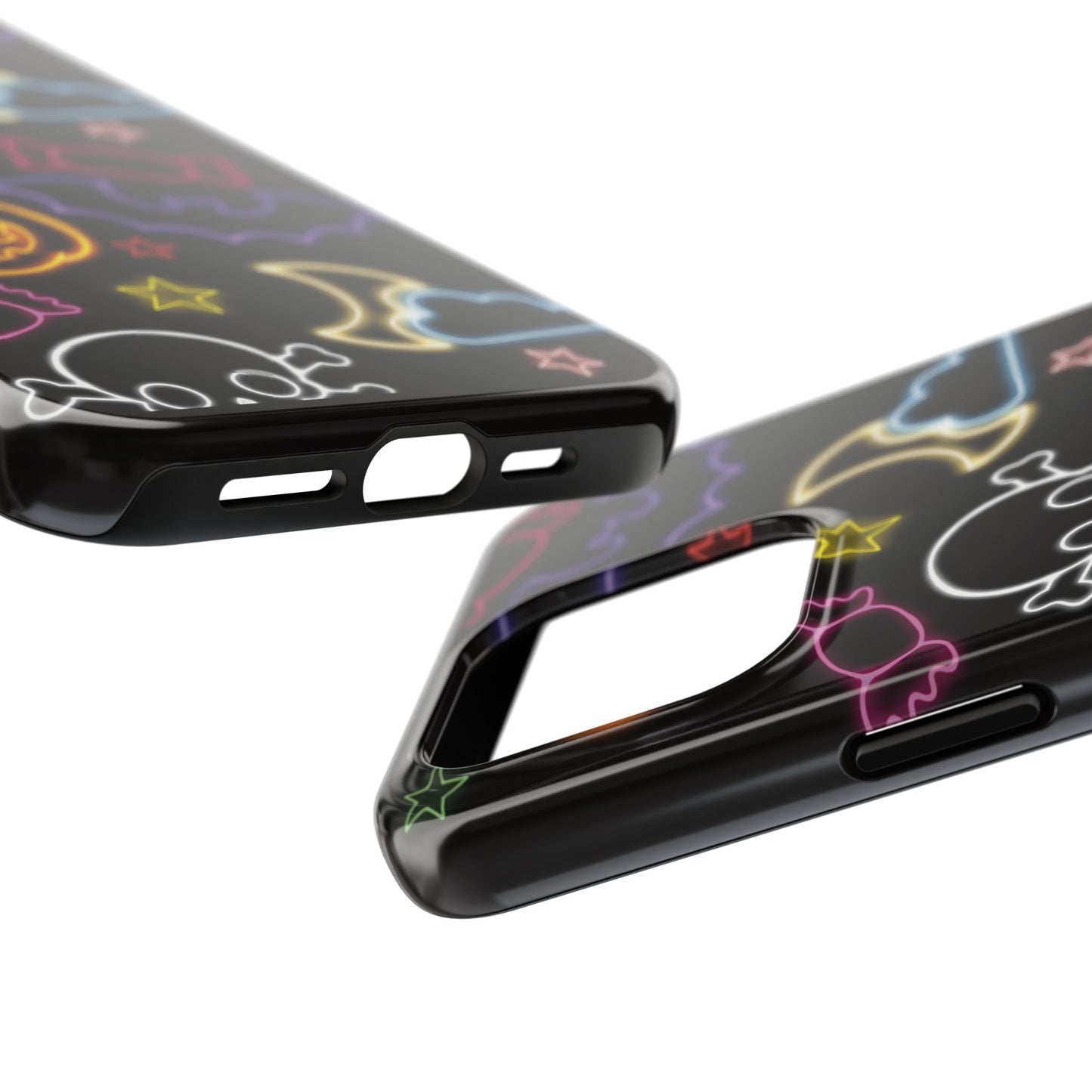 Colorful Halloween Tough Phone Case, Skull Candy Phone Cover, Edgy Mobile Shell, Spooky Gadget Accessory, Trick or Treat Gift