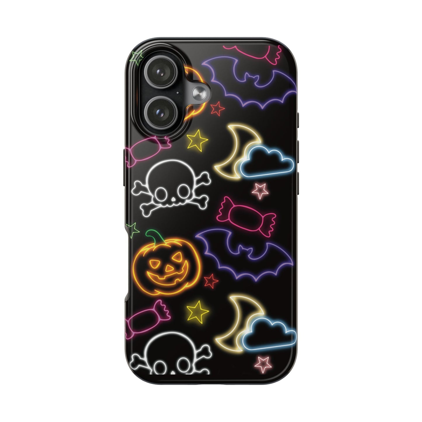 Colorful Halloween Tough Phone Case, Skull Candy Phone Cover, Edgy Mobile Shell, Spooky Gadget Accessory, Trick or Treat Gift