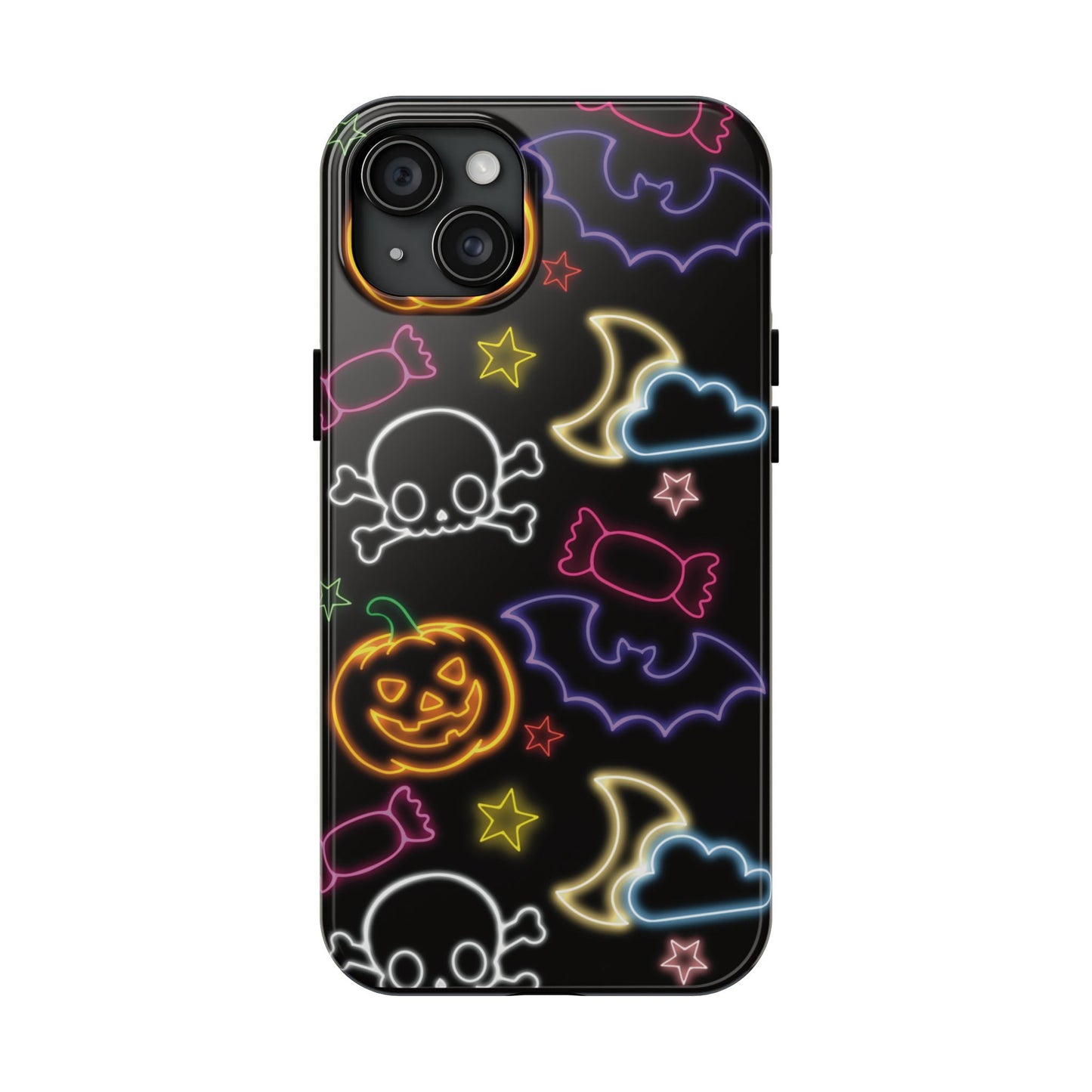 Colorful Halloween Tough Phone Case, Skull Candy Phone Cover, Edgy Mobile Shell, Spooky Gadget Accessory, Trick or Treat Gift