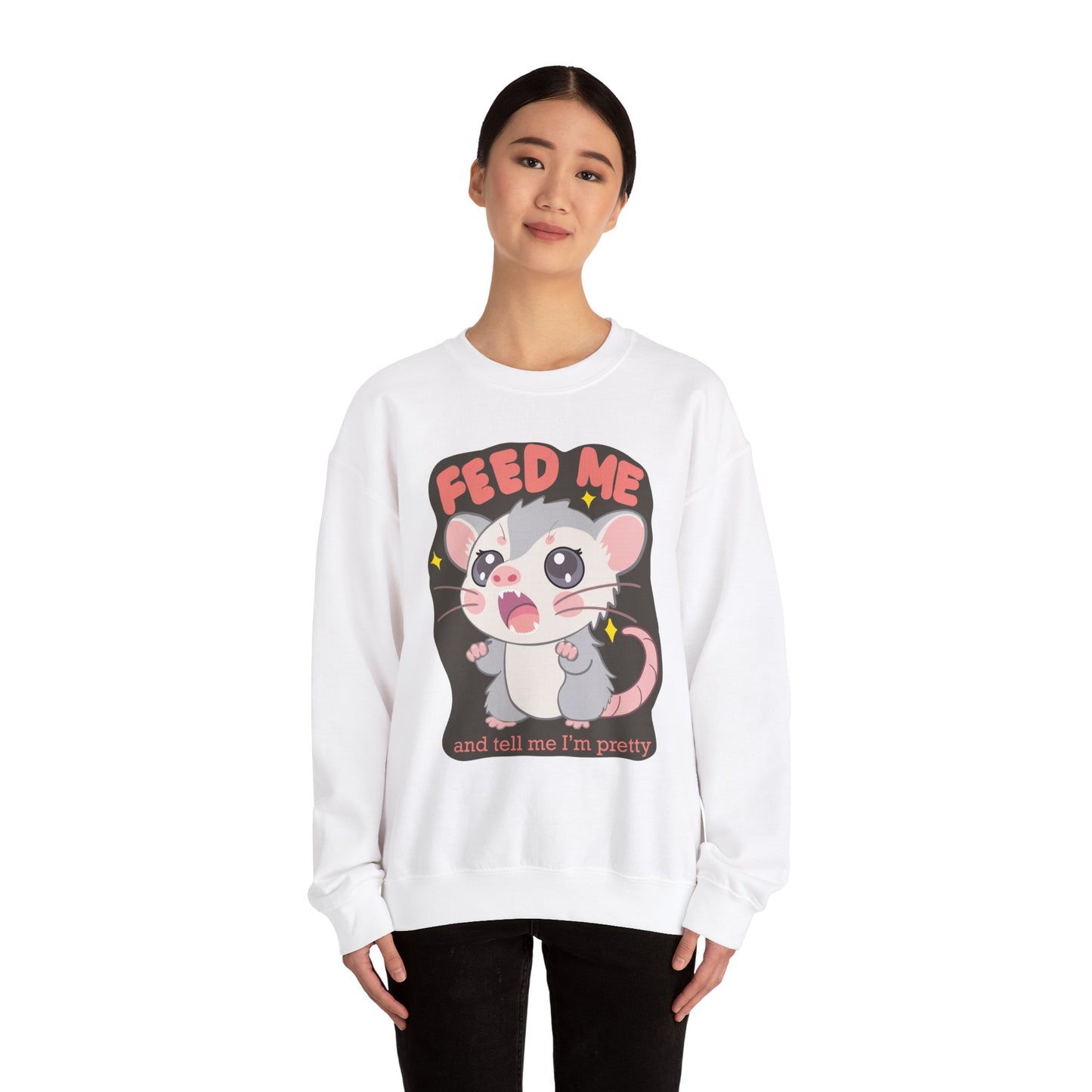 Cute Hamster Feed Me Crewneck Sweatshirt