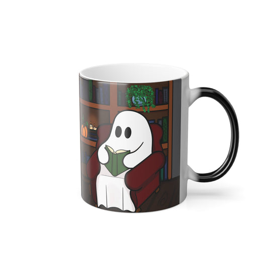 Cozy Ghost Color Changing Mug - Ghost in a Library