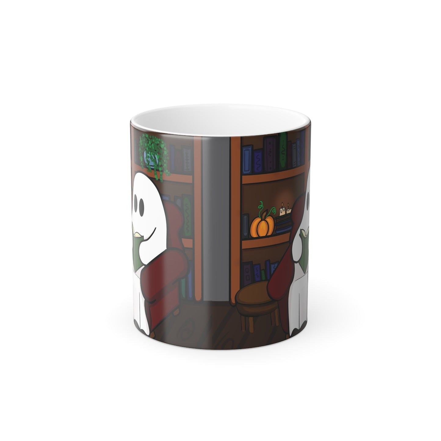 Cozy Ghost Color Changing Mug - Ghost in a Library